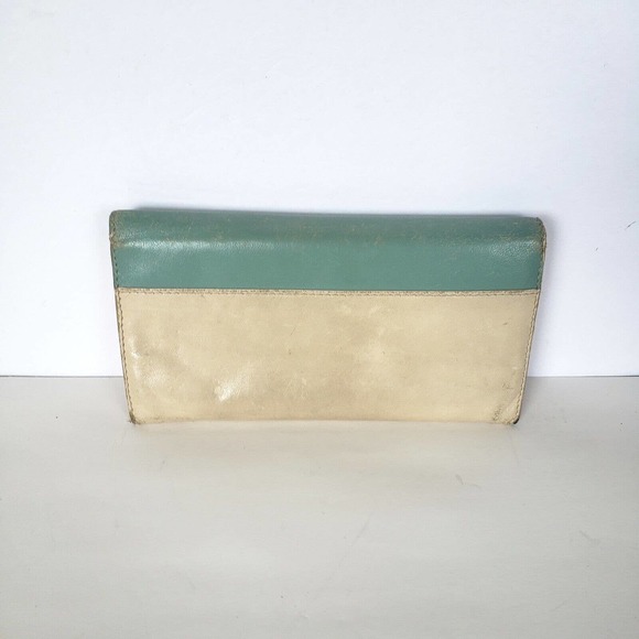 Chloe Tri-Color Wallet in Green, Peach, and Beige - Picture 2 of 13
